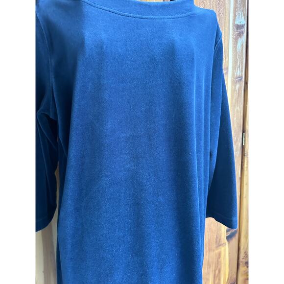 LL Bean Blue velvet Feel dress size M - Picture 3 of 7